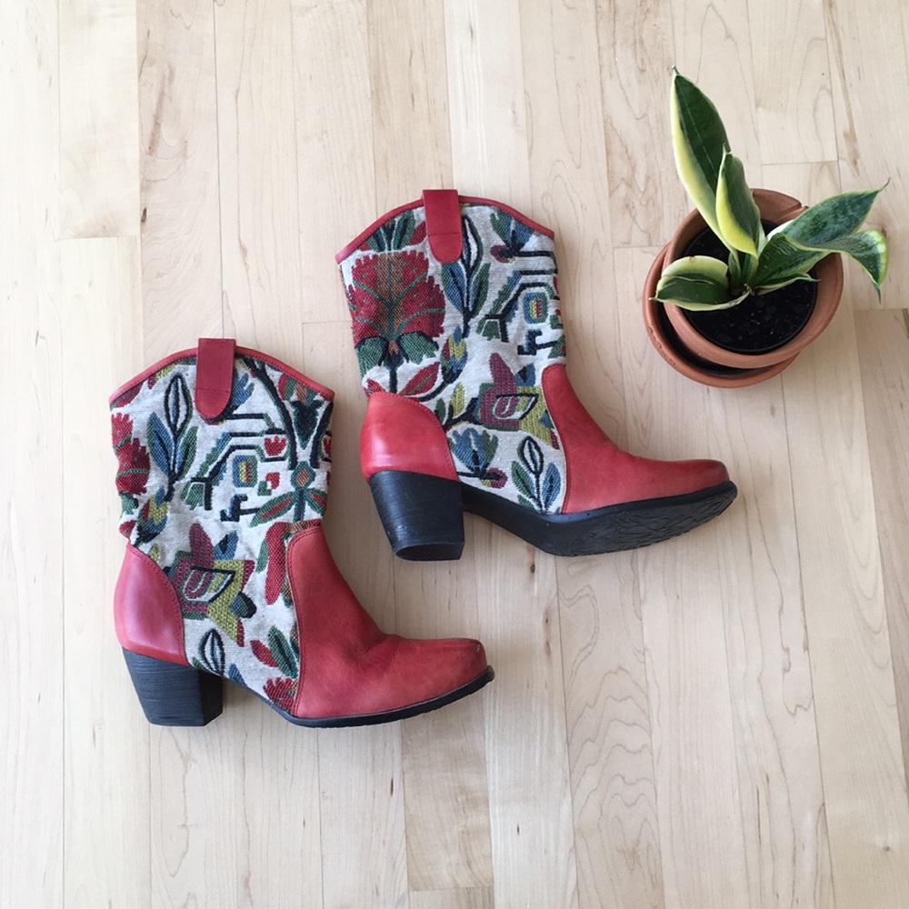 Spring Step Grazia Boot in Red Leather-Sz 38